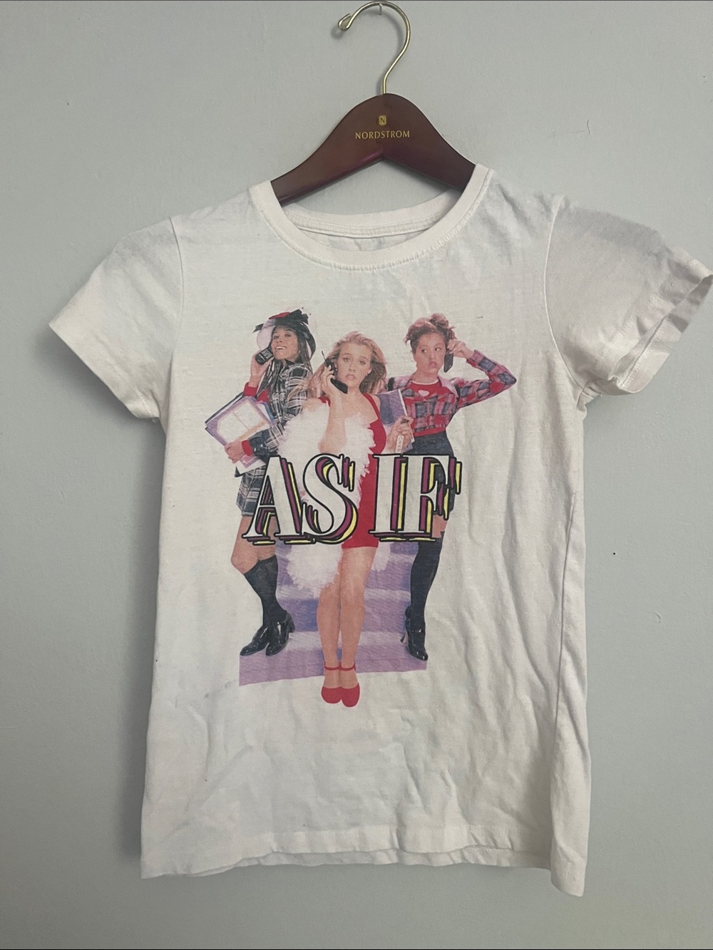 White 'As If' Graphic Short Sleeve Tee